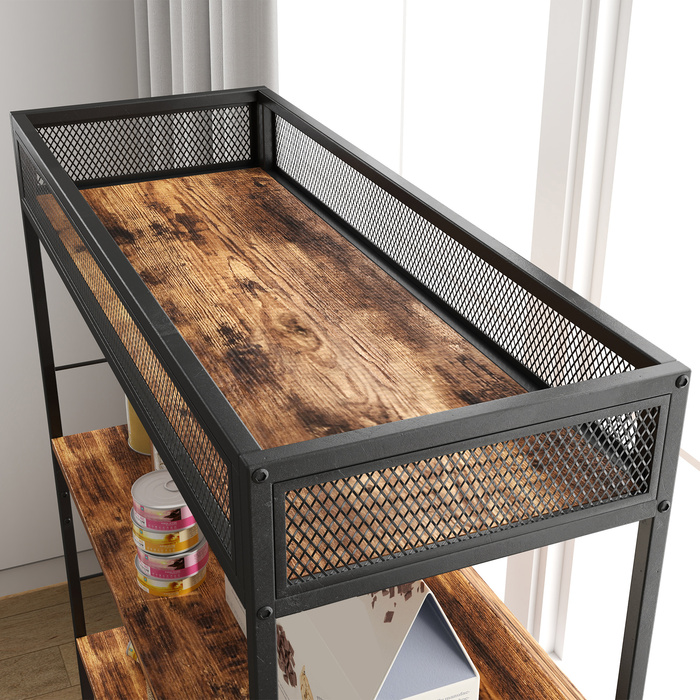 Котомийка з 3-ярусним стелажем та когтеточкою, закритий лоток для котів, 80 x 48 x 152 см, Коричневий