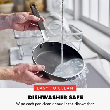 Набір кухонного посуду GreenPan x Bobby Flay 13 предметів: професійний алюміній, антипригарне покриття з кераміки без PFAS/PFOA, індукційний, силіконовий, безпечний для миття в посудомийній машині (сковорода 20 см)