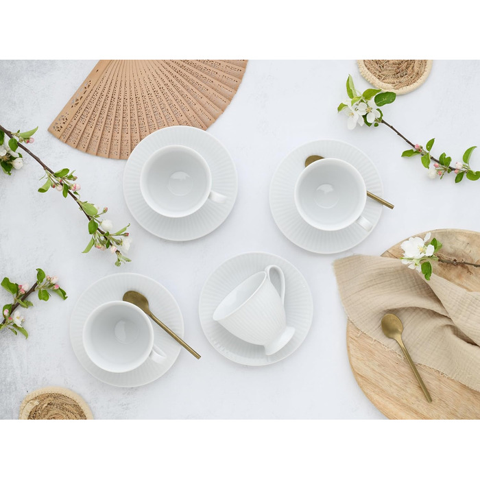 CreaTable Серія Valencia Pastell: 12-Piece Набір посуду з порцеляни для 6 осіб (кремовий, блакитний, зелений)