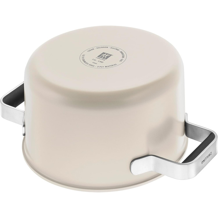 Набір каструль ZWILLING PURE, 5 предметів, з нержавіючої сталі 18/10, керамічне покриття, Stay-Cool ручки, придатний для миття в посудомийній машині, (слонова кістка)