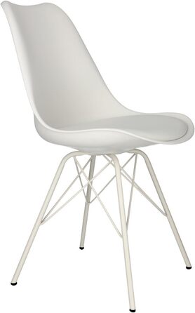 AC Design Їдальні стільці Emanuel, PU/Метал, 2 шт, Білий/Білий, 48,5 x 85,5 x 54 см