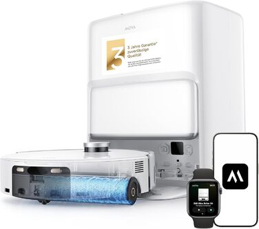 Робот-пилосос Mova V50 Ultra з функцією миття підлоги, 24000 Па, подолання перешкод 6 см, навігація Liftable Navigation+RGB AI+LED, 80°C гаряча вода, 63°C самостійна сушка, DuoSolution System, щітка Tricut (Z60 Ultra Standalone)