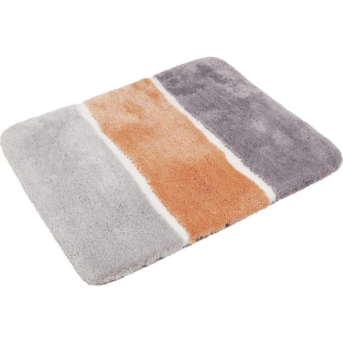 Килимок для ванної кімнати Rio Marina: м'який, пухнастий, антиковзний, 70 x 120 см, лосось/сірий/коричневий