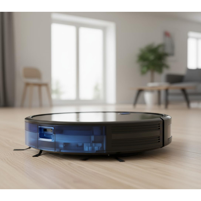 Робот-пилосос eufy RoboVac 11S (Slim) з автоматичною станцією самостійного очищення, ультратонкий (7,3 см), для прибирання килимів, з висувними бічними щітками для кутів, точковою лазерною та інфрачервоною навігацією