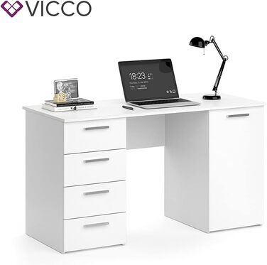 Письмовий стіл Vicco Nico, білий, 137 x 60 см