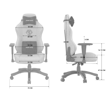 Крісло ігрове Anda Seat Phantom 3 Dark Grey Fabric Size L