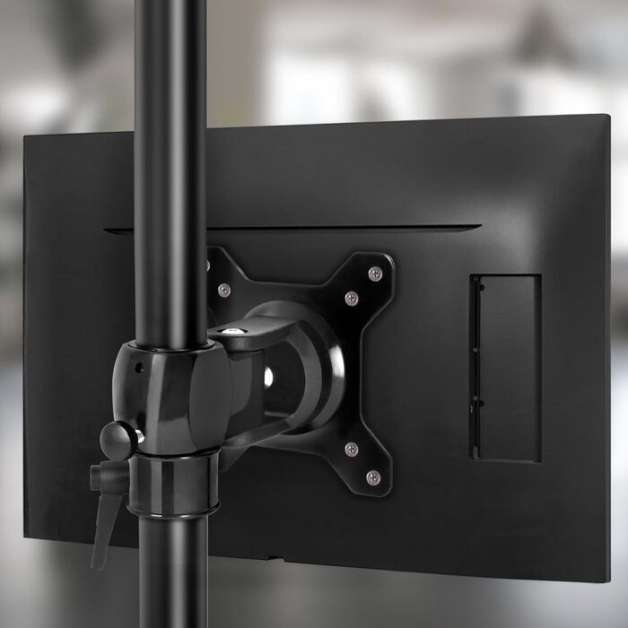 Тримач для двох моніторів Duronic DM35V2X1 | Вертикальна підставка для комп'ютерних моніторів | Регульована висота, поворот, нахил, кріплення VESA 75/100