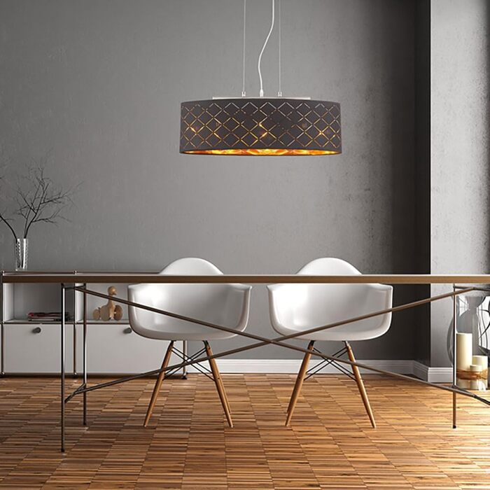 Підвісний світильник Globo Підвісний світильник Обідній стіл Лампа для вітальні Чорне золото Stof H 140см