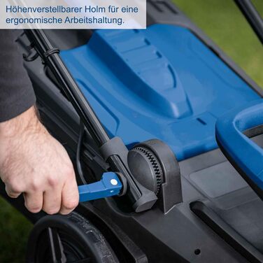 Акумуляторний газонокосарка Scheppach BC-MP380-X | Ширина косіння 38 см | для площі 450-500 м² | Об'єм кошика 45 л | Висота стрижки 25-75 мм | Brushless | 20V-IXES | 10 років гарантії | 2x4Ah акумулятор та швидка зарядка