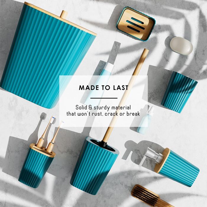 Набір аксесуарів для ванної кімнати Clara Clark, 22 предмети: душовий завіс, килимки, відро для сміття, аксесуари для ванної