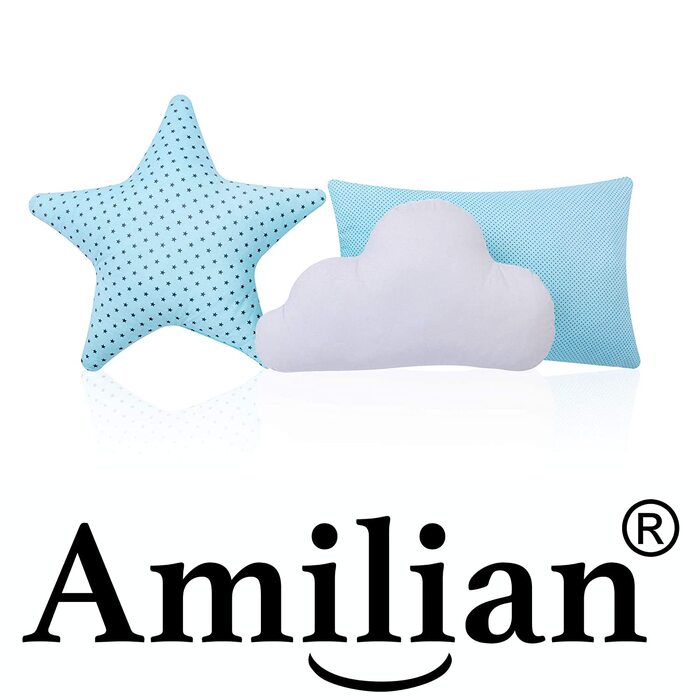 Набір подушок Amilian 3 x декоративна подушка у вигляді зоряної Хмари, декоративна подушка у вигляді зірочок для дитячої кімнати, дитяча декоративна подушка з начинкою для дивана в спальні, дитяче ліжечко для дівчаток і хлопчиків4 (комплект)