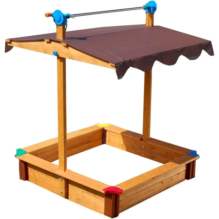 Пісочниця GASPO Felix з кришкою, 100x100x120 см, збірний комплект з масивного дерева, Made in Austria, сертифікована TÜV