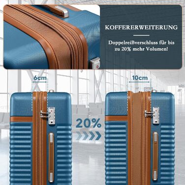 Набір валіз Joyway 5шт з ABS пластику, розширюваний, з TSA замком та 4 колесами (темно-коричневий)