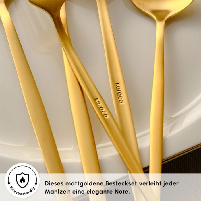 Набір сервірувального посуду Karaca Orion Matt Gold 60 предметів: ложки, виделки, сито, лопатка, цукорниця та інше