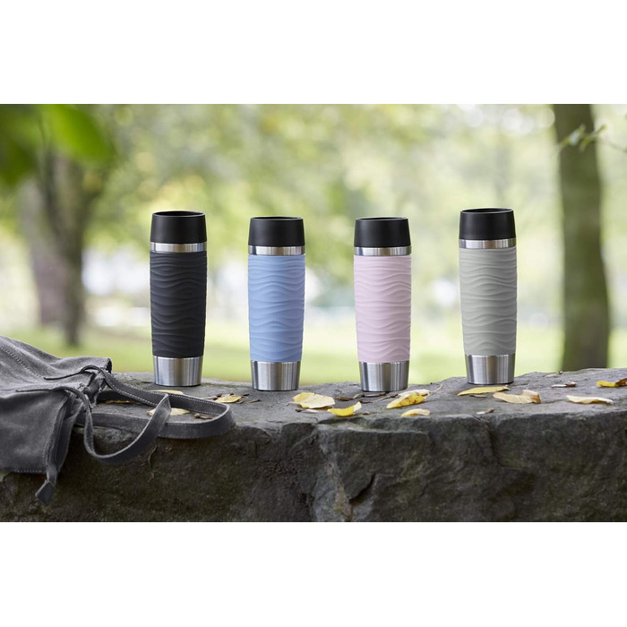 Термокружка EMSA Wave Design N2011900, 0,5 л, рожева, з клапаном, 6 годин гаряча/12 годин холодна