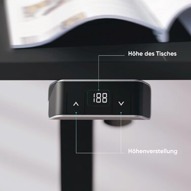 Електричний регульований стіл-рама ONKRON Wdt221e-b, чорний, для стільниць 120-170 см, до 70 кг