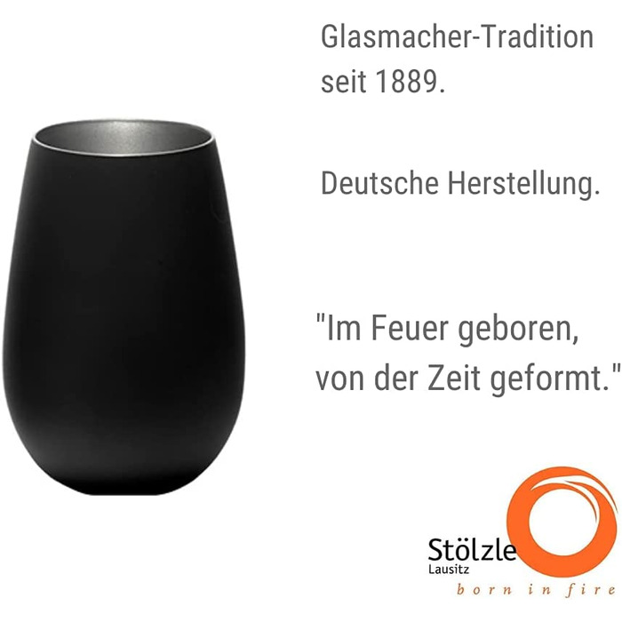 Склянки Штельцле Лаузіц 465 мл I склянки для пиття набір з 6 склянок I Набір склянок для пиття можна мити в посудомийній машині з високою стійкістю до поломки I Універсальні склянки для води склянки для соку склянки для віскі I Чорний Бронзовий (чорний / 