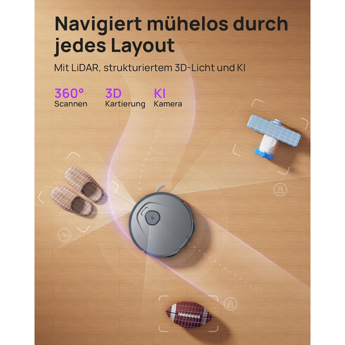 Робот-пилосос 3i P10 Ultra S з вологою ганчіркою, станція самостійного очищення, 18000 Па, для прибирання кутів, миття та сушіння, самостійне очищення та заправка, знімний моп, чорний