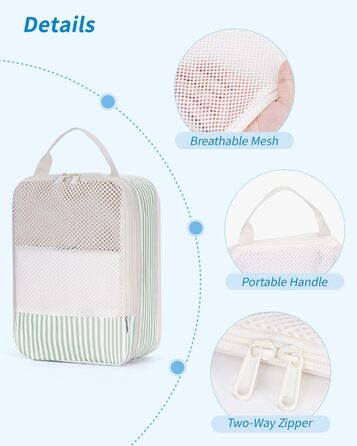 Набір органайзерів для валізи та рюкзака Narwey, 6 шт, компресійні пакувальні куби для подорожей, синій з візерунком