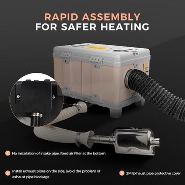 8kW дизельна автономна пічка опалення для вантажівок, фургонів, кемперів (Pink) з керуванням через додаток та AC адаптером