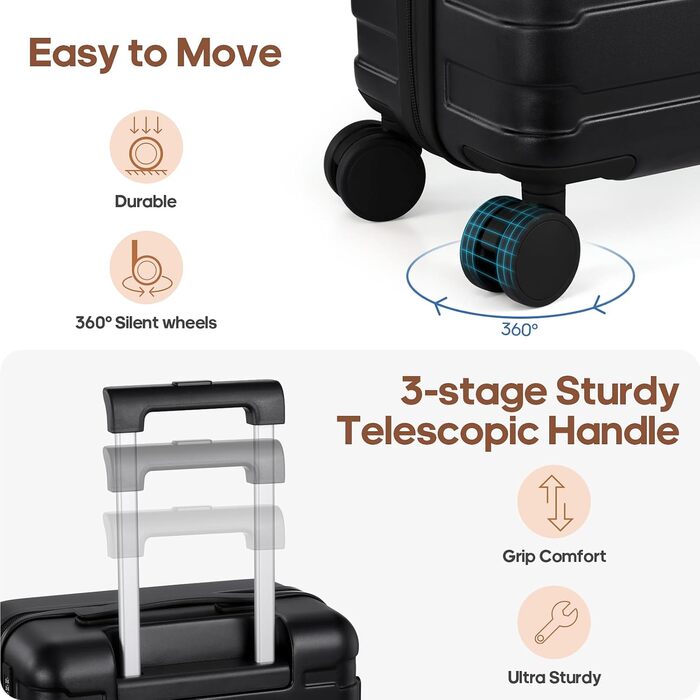 Набір валіз Roadcheer: тріо з полікарбонату з TSA-замком та аксесуарами (рюкзак, кульки, сумка для взуття)