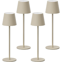 LED-лампа K-Bright на акумуляторі, 4 шт., диммування, 36.5 см, IP54, тепле світло 2700K, USB-C, бежевий