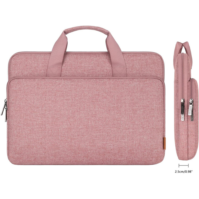 Чохол для ноутбука DOMISO 16 дюймів, сумісний з MacBook Pro (M4/M3/M2/M1) та іншими, водонепроникний, з ручкою, рожевий