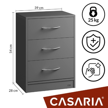 Тумбочка приліжкова Елоїза Антрацит 54x39x28см зі світлодіодним підсвічуванням
