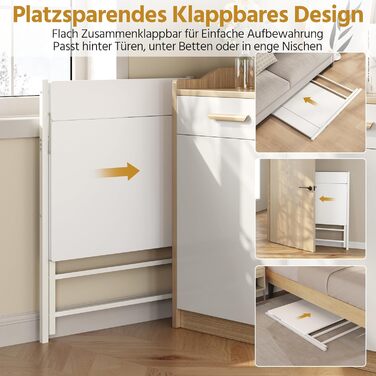 Зламуваний стіл Yaheetech 80 см, комп'ютерний стіл з полицею, двоступеневий робочий стіл з підставкою для монітора, стіл для ноутбука для домашнього офісу/маленьких кімнат/вітальні, білий, 80 см x 50 см, білий, 106.5x60.5x90 см