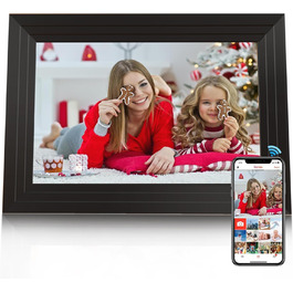 Цифровий фоторамка Aorpdd 10.1 дюйма з Wi-Fi, HD IPS-сенсорний екран, 32 ГБ пам'яті, автоматичне обертання, Frameo App для обміну фото та відео, чорний