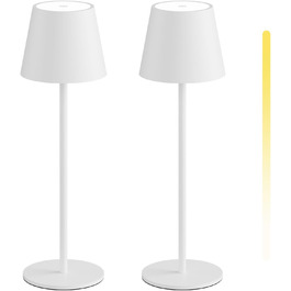 LED-лампа K-Bright 2 шт. з регулюванням яскравості, акумуляторна, бездротова, перезаряджувана, 3000K/4000K/6000K, три колірні температури, USB-C, IP54, вологостійка, білий колір