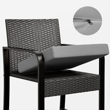 Набір садово-розкішних меблів Bealife з ротангу на 2 особи: для балкона, тераси, внутрішнього двору, саду (сірий)