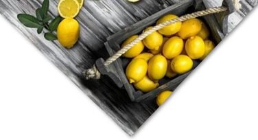 Нековзний водовідштовхувальний килимок, що миється Якість зроблено в Італії Стійкий до плям ПВХ килимок для передпокою для внутрішнього та зовнішнього цифрового друку Лимонний візерунок дерева (52X180)