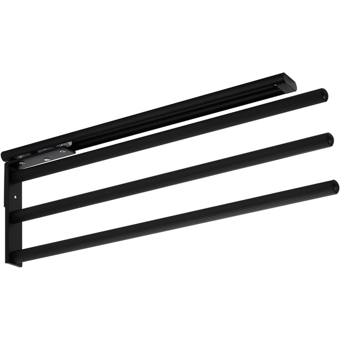 Тримач для рушників SOTECH TED, алюміній, розсувний, поворотний, чорний мат, 3-armig, 450-730 мм