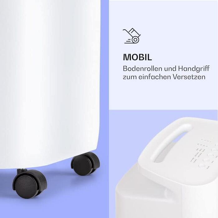 Охолоджувач Klarstein IceWind Max: 4-в-1, водяний, вентилятор, зволожувач, нічний режим, 60W, 330 м³/год, білий