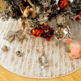 Різдвяна ковдра сніжно-біла Різдвяна ялинка плюшева ковдра зі штучного хутра Різдвяна ялинка для різдвяних прикрас (золото), 90