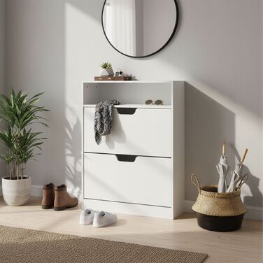 Взуттєва шафа Relaxdays з відкидною дверцями та відкритою полицею