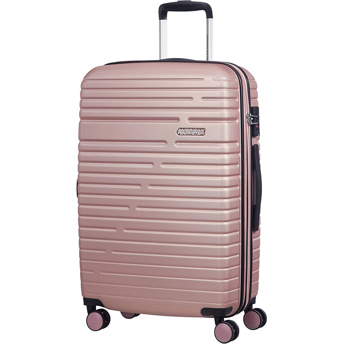 Валіза American Tourister Aero Racer Spinner 68, що розширюється, 75,5 л, Jet Black/Rose Pink