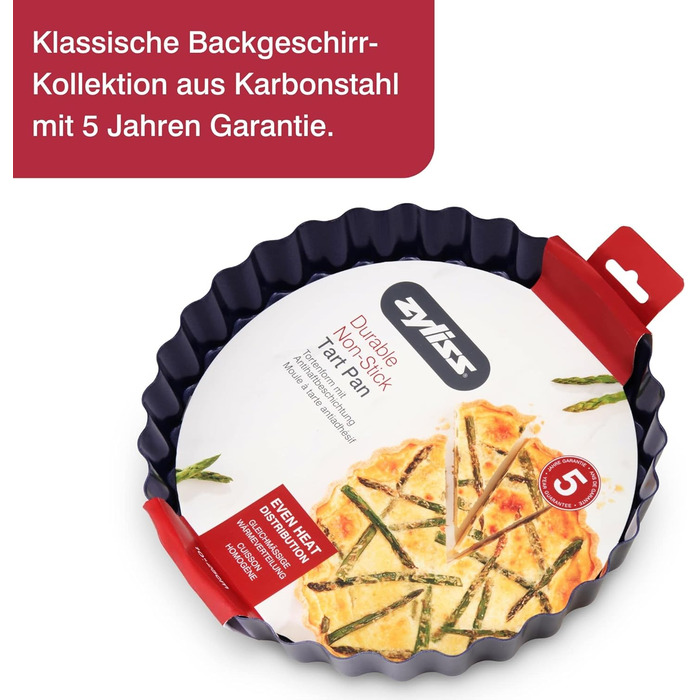 Форма для випічки Zyliss E980194 Springform, з антипригарним покриттям, з вуглецевої сталі, темно-синього кольору, з плоскою основою, 25 см