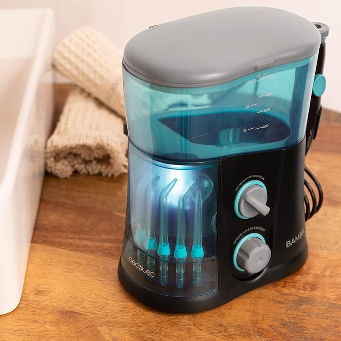 Cecotec Munddusche Bamba ToothCare 1200 Jet Pro: 7 насадок, LED-дисплей, 10 режимів тиску, UV-дезінфекція