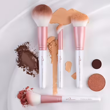 Набір пензлів для макіяжу Luvia Flawless Face, 4 веганські кисті для обличчя, косметичний набір для макіяжу