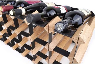 Стильна полиця для вина RAXI™ Show Premium з дуба на 2 пляшки, розкішний дизайн