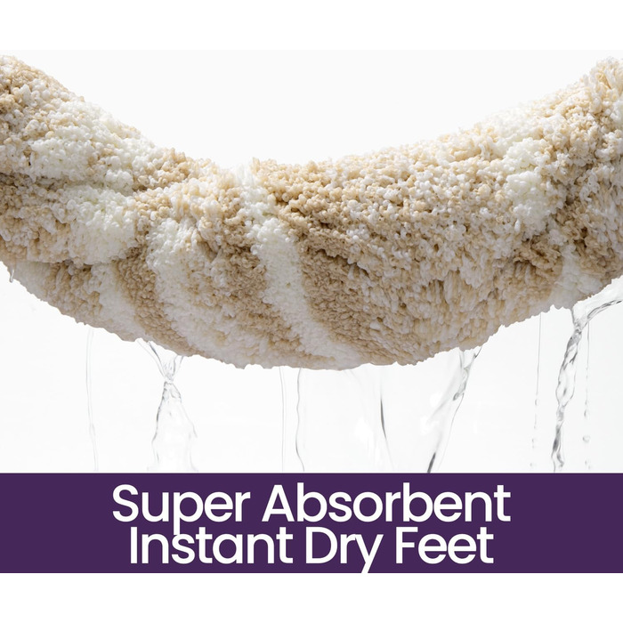 Килимок для ванної кімнати DEXI 61 x 92 см, антиковзаюча, миється, мікрофібра, вбираючий, бежевий