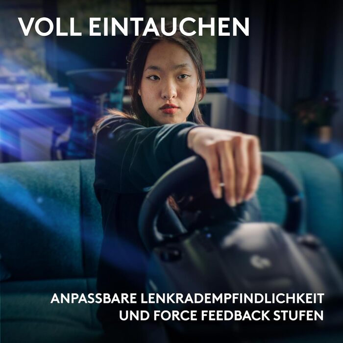 Logitech G923 Racing Wheel: Гоночне кермо для PS5, PS4, PC, Mac - Чорне. TRUEFORCE, 1000Hz, Подвійне зчеплення