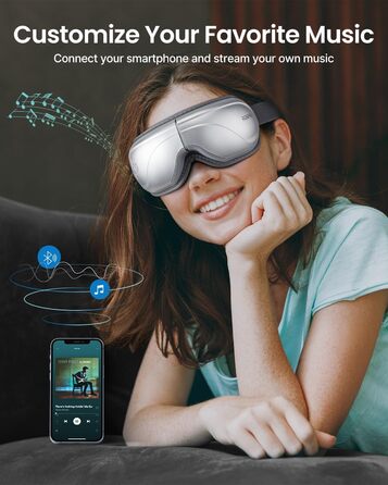 Масажер для очей RENPHO Eyeris 2 з підігрівом та вібрацією - для релаксації та покращення сну, сріблястий