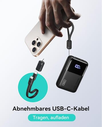 Портативний зарядний акумулятор INIU на 25000mAh, 100W, USB-C, для ноутбуків, телефонів, iPad, DJI, камер, iPhone 17/16/15/14, чорний