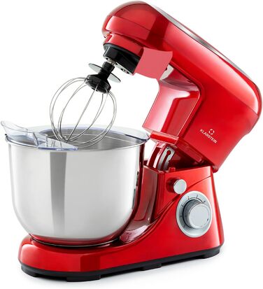 Міксер Klarstein Knetmaschine: потужний кухонний міксер для випічки з 1300W, 6 швидкостей, планетарне мішання, 5л чаша, насадки для тіста, збивання та перемішування