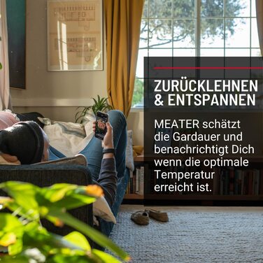 MEATER+ - Бездротовий смарт-термометр для м'яса з радіусом дії 50 м | Для духовки, гриля, сковороди та ротатерії | Ідеальний результат приготування м'яса через додаток