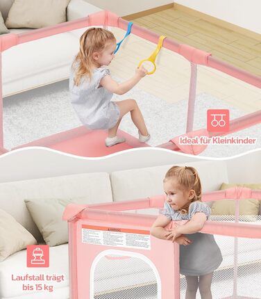 Дитячий манеж Dripex 124x124 см з дихаючою сіткою, сірий. Манеж для ігор, безпечний, з тканини Oxford 210D
