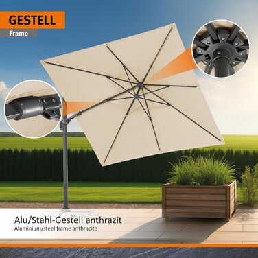 Парасолька від сонця Schneider RHODOS TWIST, 300 x 300 см, антрацит, модель 2025